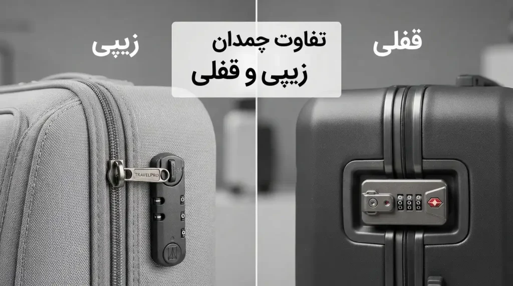 تفاوت چمدان زیپی و قفلی