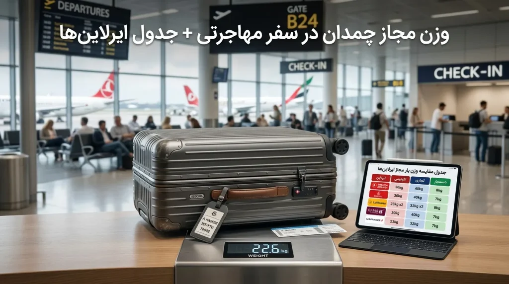 وزن چمدان برای مهاجرت
